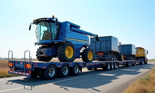 Step-Deck trailer for tall machinery