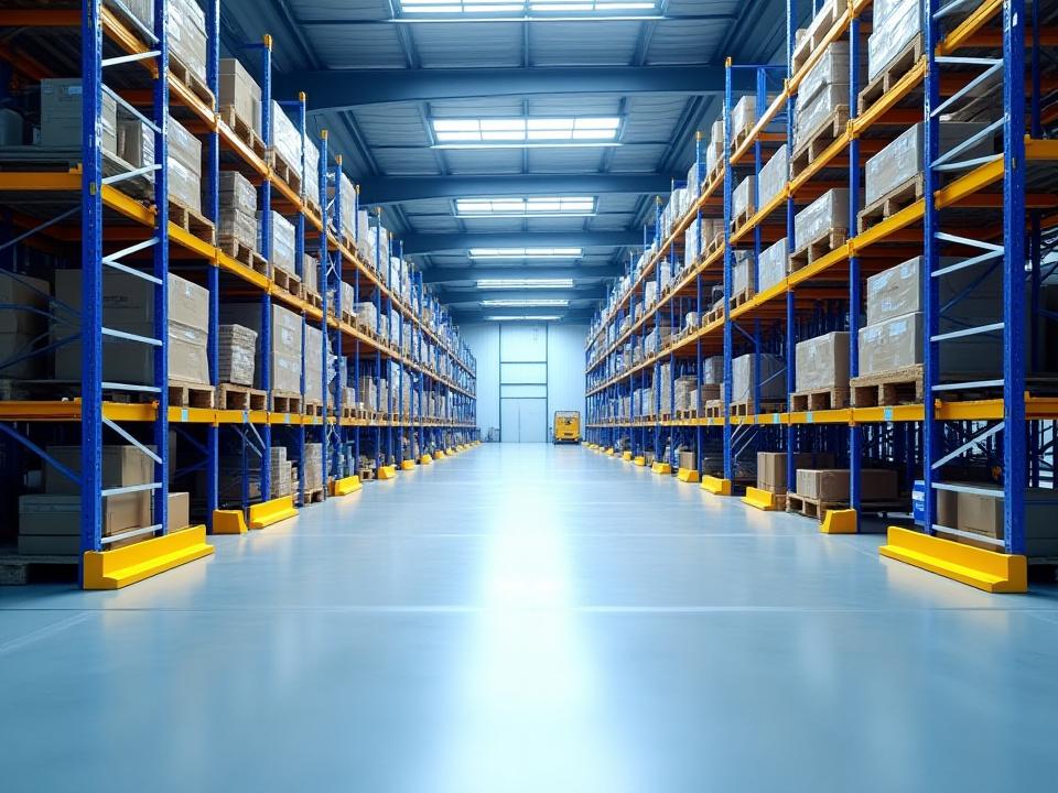 Modern expansive Houston warehouse facility with organized racking systems