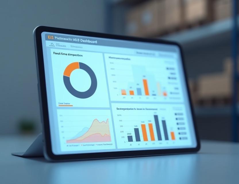 Digital logistics dashboard showcasing inventory management data